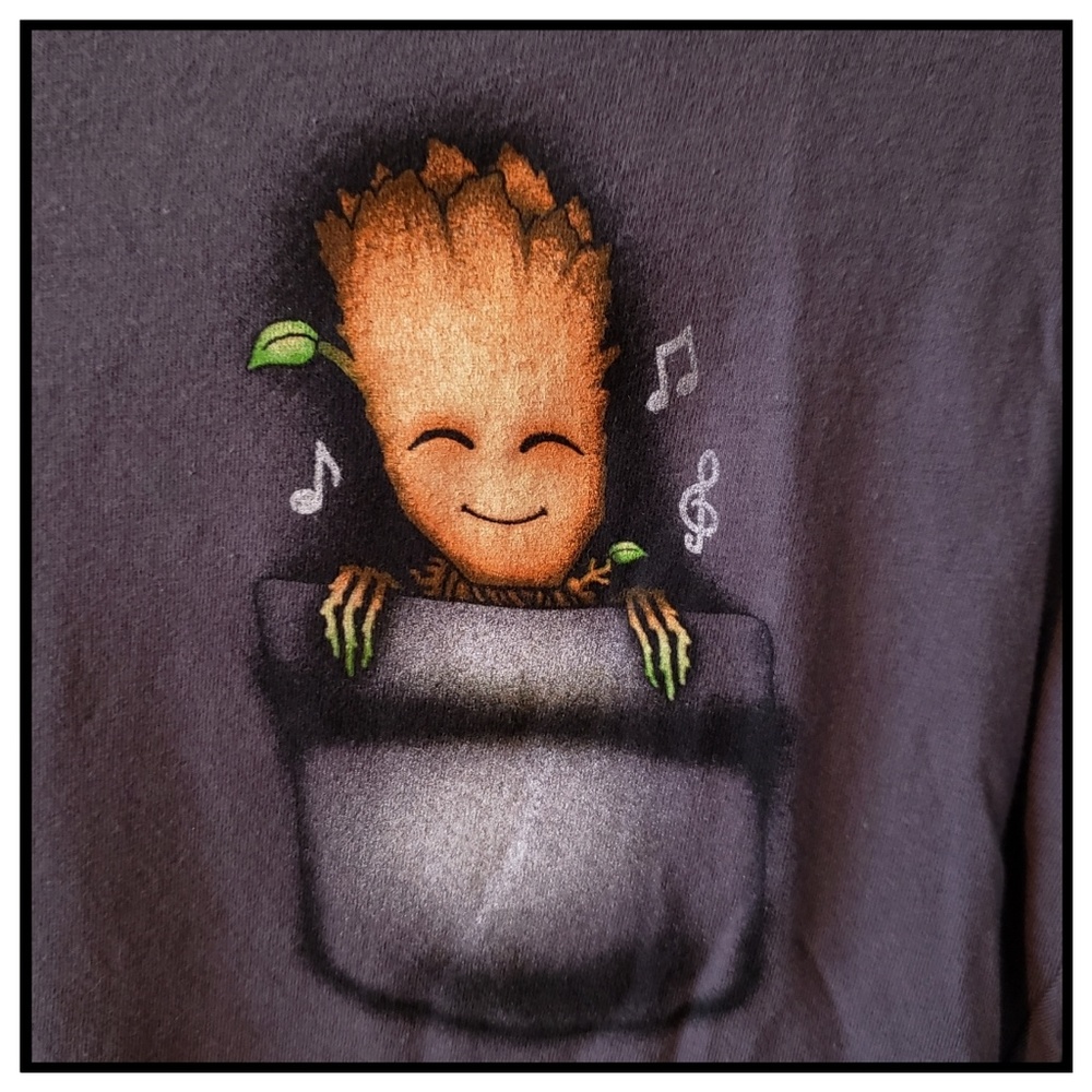 T-shirt w/ baby Groot in your "pocket"